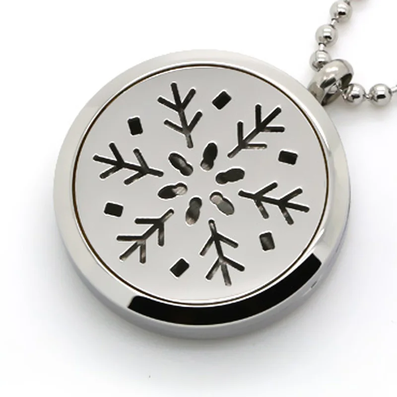 Ожерелье с рассеивателем в виде снежинки, ювелирные изделия, ажурный парфюмерный медальон, модный круглый кулон, лучший подарок