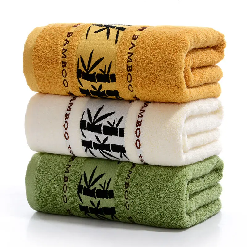 

3pcs 35x75cm Bamboo Fiber Towel Sets Men and Women Adult Child Face Towel Soft Thicken Absorbent Bath Towel Bathroom Set