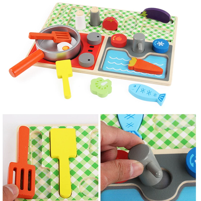 

Детский игровой домик, реальная жизнь, детские деревянные кухонные игрушки, горшки и столовые приборы, газовая плита, фрукты, ролевые игры, игрушки в подарок