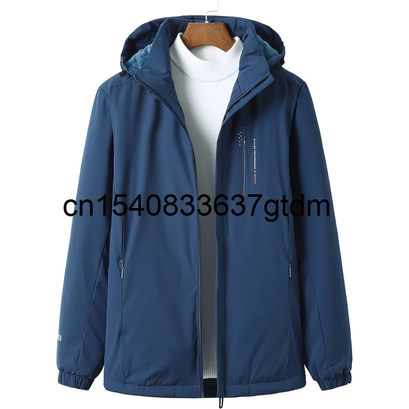 

Winter new men's fat plus size hooded Plush jacket men's fat thin cotton coat