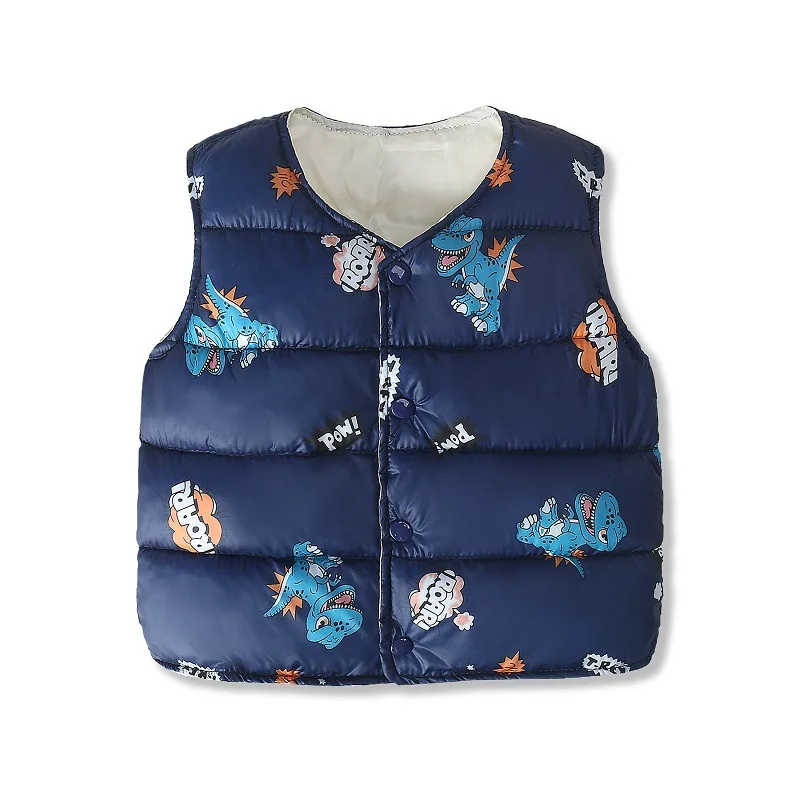 

OHMETOY Autumn/Winter Cotton Clothing New Children's Vests Thin Boys and Girls Baby Thickened Warm Vest Children Clothes