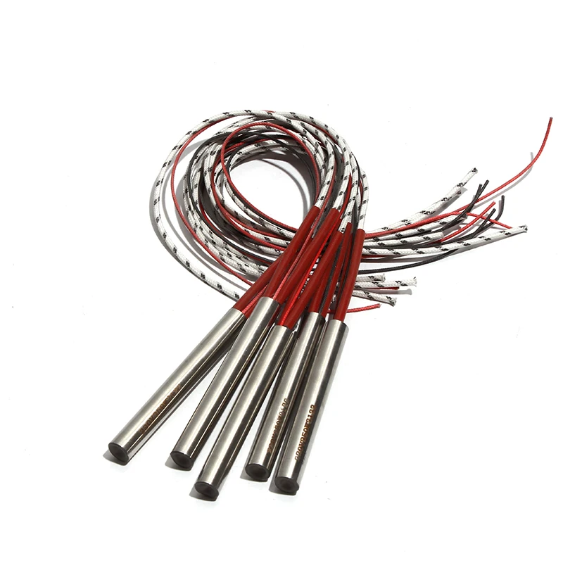 

8x25mm/28mm/30mm/32mm/35mm 304SS Electric Cartridge Heater Heating Element AC220V/110V/380V 60W-85W with Type K Thermocouple