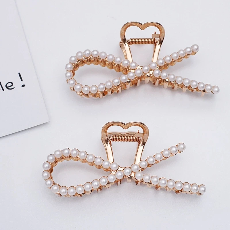 Заколка для хвоста позолоченная с искусственным жемчугом 115x50 мм 3 шт. - купить по