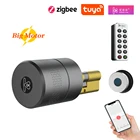 Умный пульт дистанционного управления, совместимый с Bluetooth, EU Retorfit цилиндрический замок с большим мотором Airbnk, датчик отпечатков пальцев, Tuya Zigbee Optial
