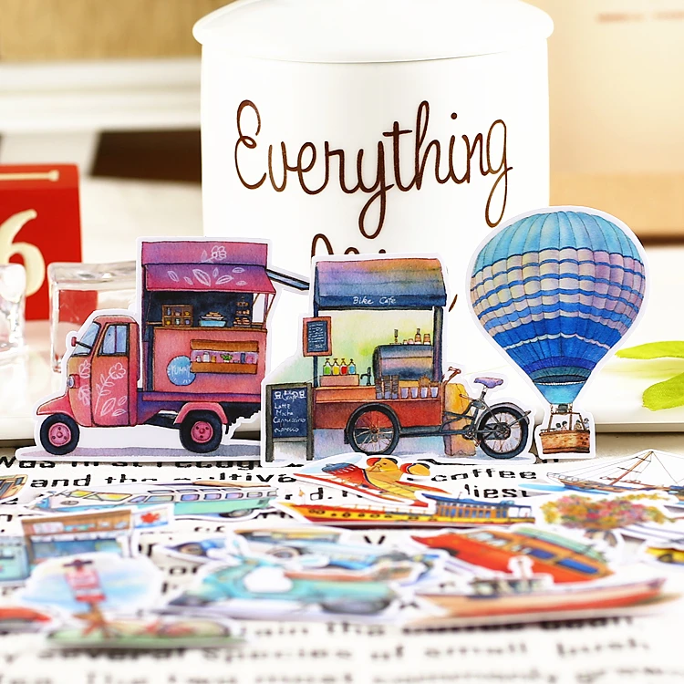 

20PCS Transportation Stickers Crafts And Scrapbooking stickers book Decorative sticker DIY Stationery