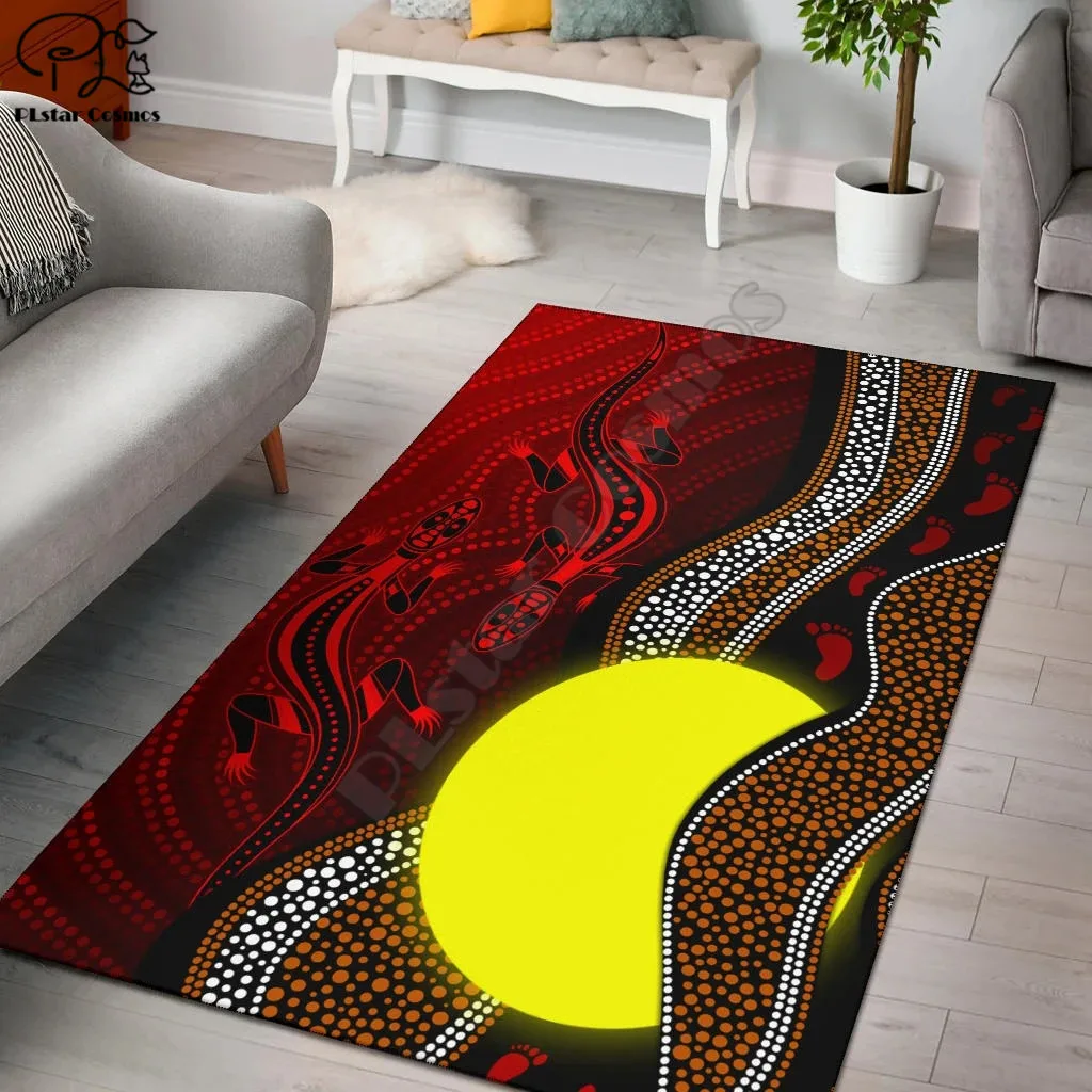 

Aboriginal and Torres Strait Square Anti-Skid Area Floor Mat 3D Rug Non-slip Mat Dining Room Living Room Soft Bedroom Carpet