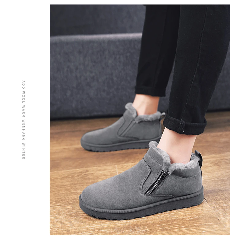 Bota Masculina/Новое поступление года; мужские ботинки на меху; теплая зимняя мужская рабочая обувь; модная обувь на резиновой подошве; размеры 39-45