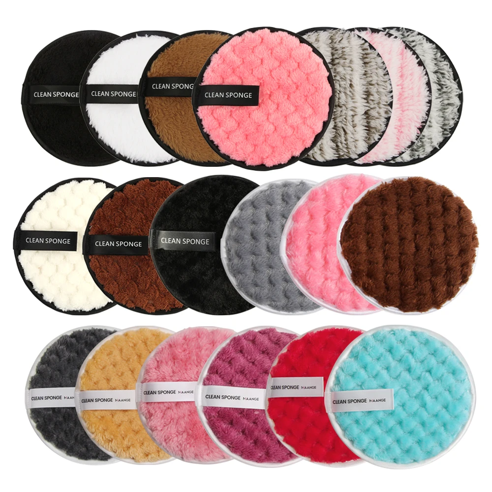 MAANGE 3PCS Microfiber Makeup Remover Towel Reusable Cleansing Cloth Pads Face Cleaner Plush Puff Foundation Skin Care Tool |