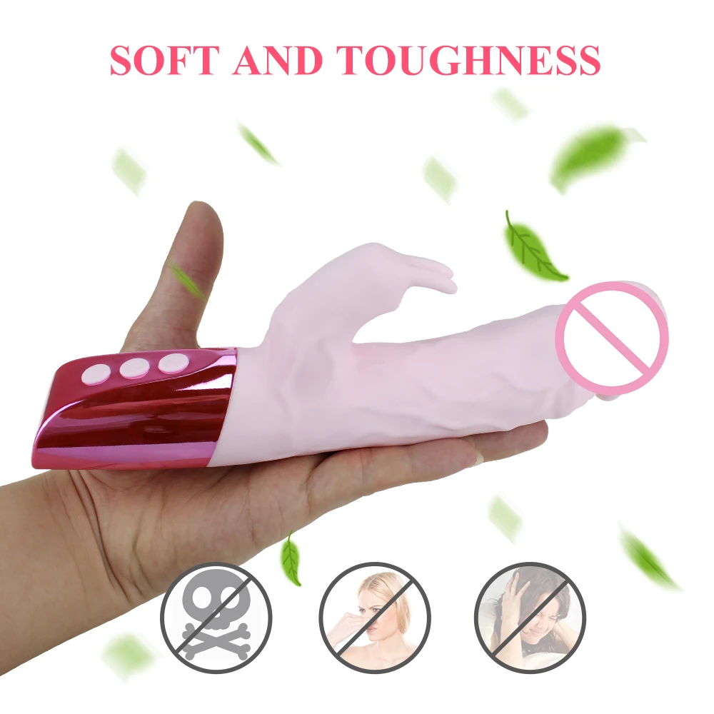 Фаллоимитатор с заячьими ушками для стимуляции клитора водонепроницаемый