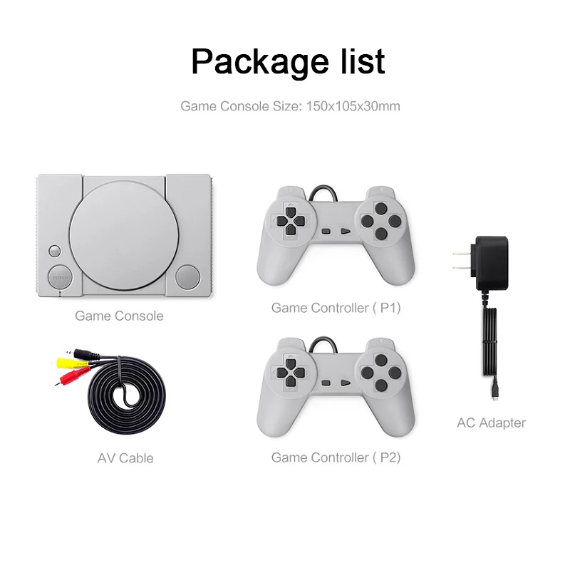 Mini TV Game Case 8 Bit Retro Video Console With Two Gamepad Built-In 620 Games Handheld Gaming Player For PS1 | Электроника