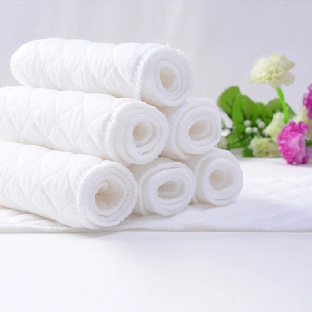 Pa&ntilde;ales de tela reutilizables para beb&eacute;, insertos de 3 capas, 100% algod&oacute;n lavable, respetuoso con el medio ambiente, 10 Uds.-3
