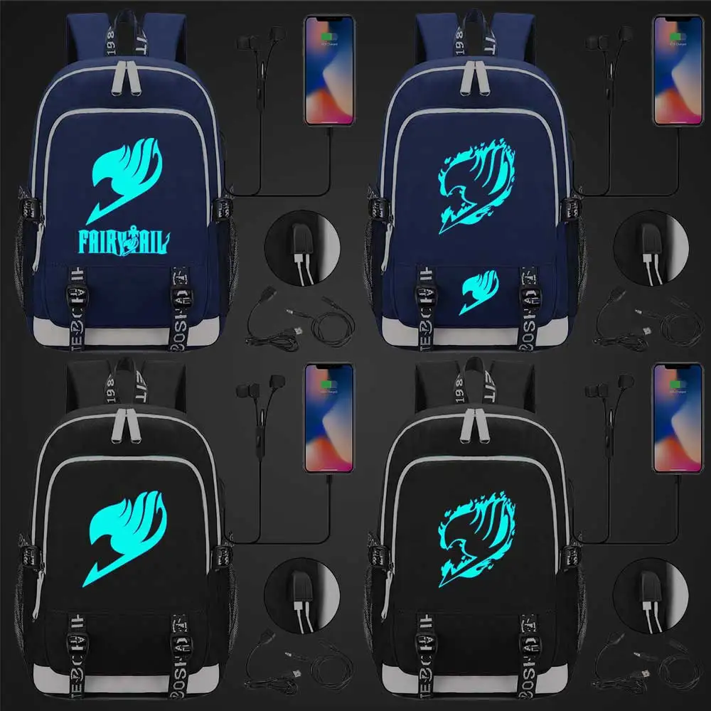 Синяя светящаяся модная аниме мультяшная Фея хвост USB мальчик девочка школьная