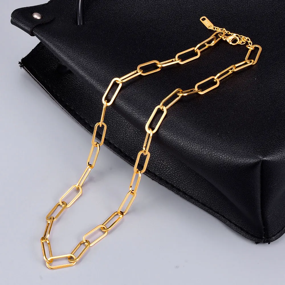 Amaiyllis 18k Gold Hip Hop Sweater Chain Necklace Women Fashion Chain  Choker Necklace Collar Punk Jewelry 2020
