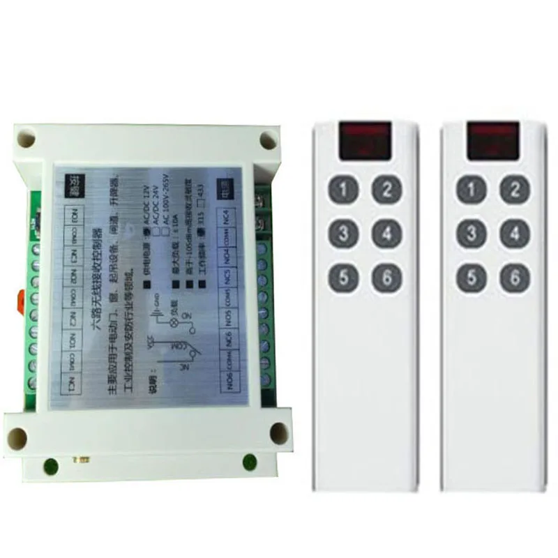 

DC12V 24V 36V 48V 6CH 6 CH Wireless Remote Control LED Light Switch Relay Output Radio RF Transmitter And 433 MHz Receiver
