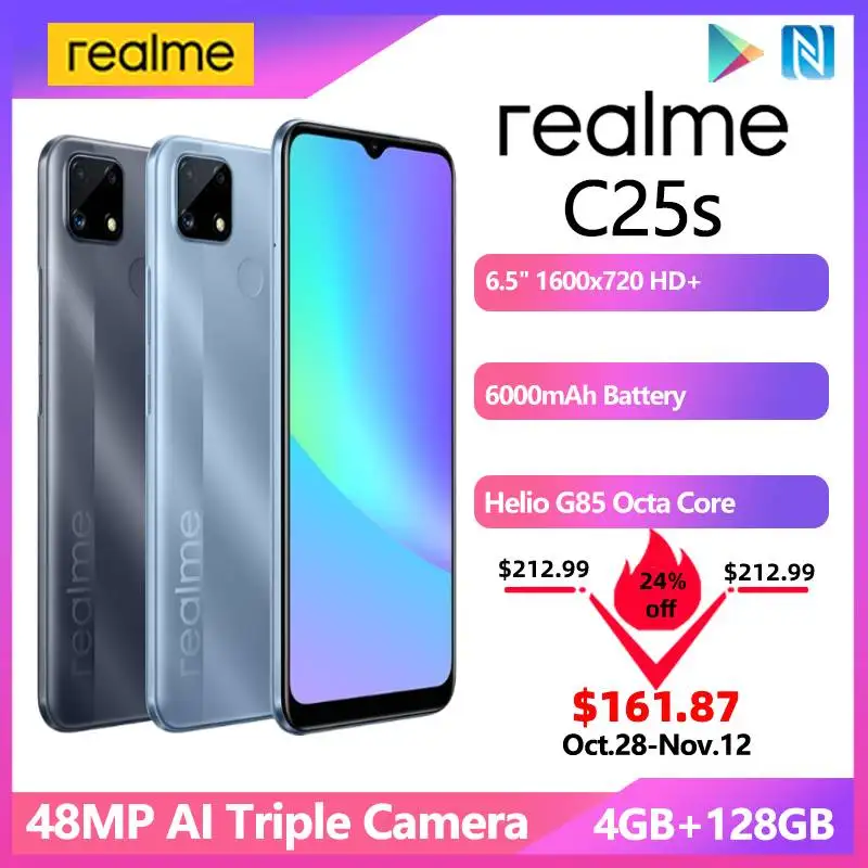 

Смартфон realme C25S, 4 + 128 ГБ, 6,5 дюйма, 48 МП, 8 ядер, 6000 мА · ч