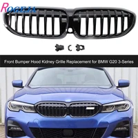 1pair2pcs car styling gloss black front bumper hood kidney grille racing grille replacement for bmw g20 3 series