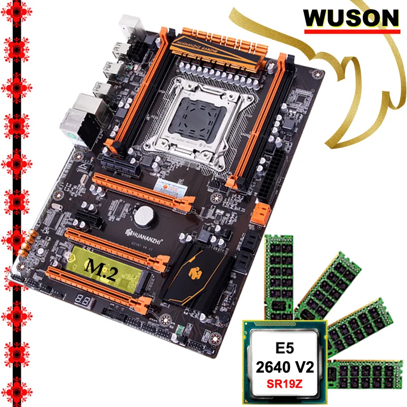 Online Heißer Besondere HUANANZHI Deluxe X79 Gaming Motherboard Computer DIY CPU Intel Xeon E5 2640 V2 SR19Z Speicher 16G(4*4G) DDR3 REG ECC