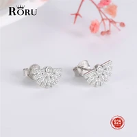 real sterling silver 925 women earrings fashion stud earrings stud european wedding engagement jewelry gift for women lady