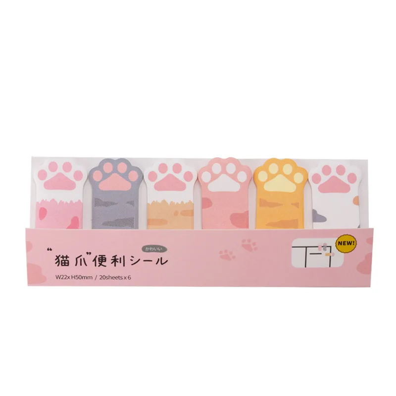 Kawaii розовый блокнот для записей в виде кошачьей лапы лист стикеры страница флаг