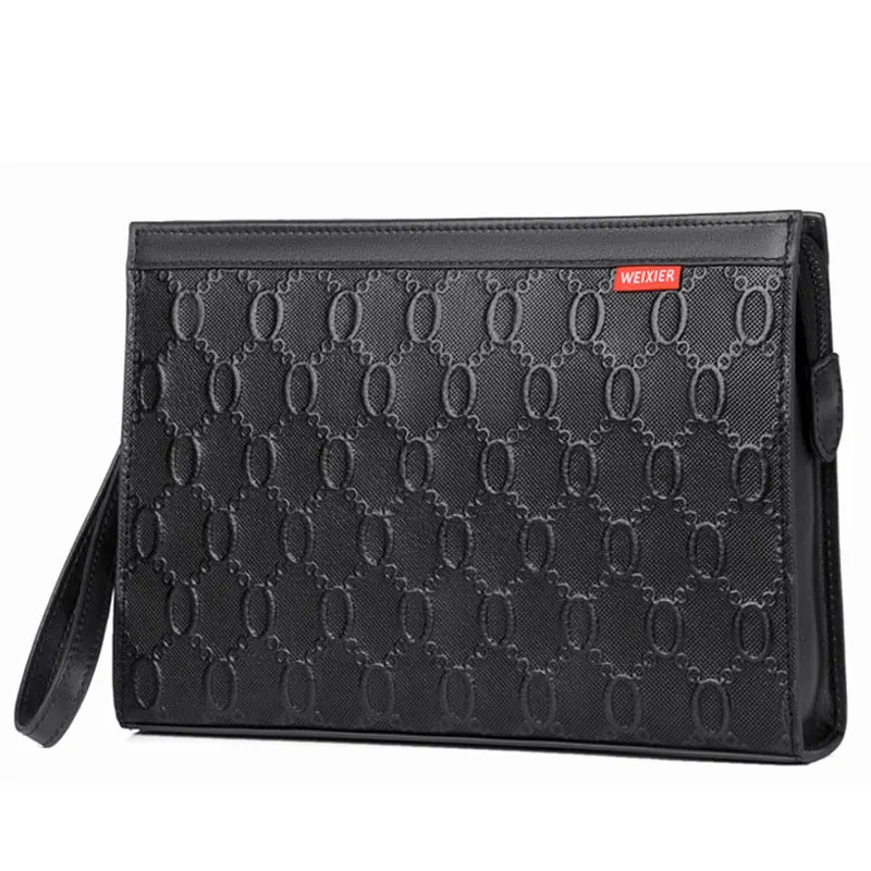 

Men's Clutch Bags 2021 New Cowhide Long Money Wallets Male Envelope Bag Card Holder with Hand Strap Wrist Bag Phone Pouch Man