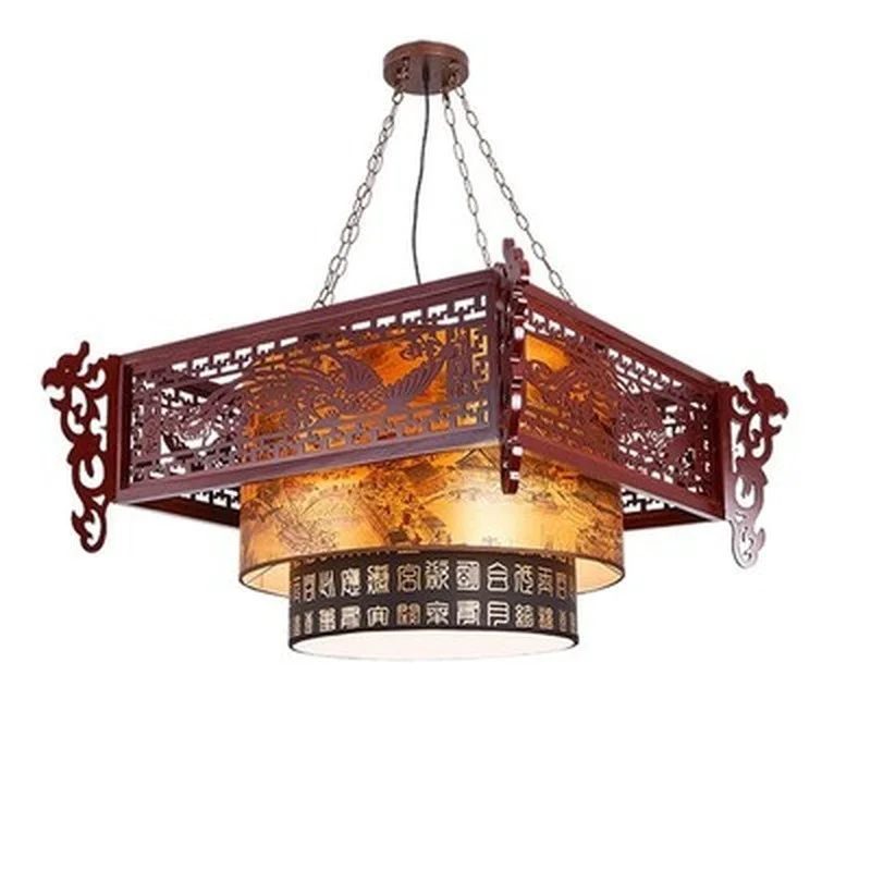 Люстра в китайском стиле из античной овчины люстра для отеля ресторана чайного