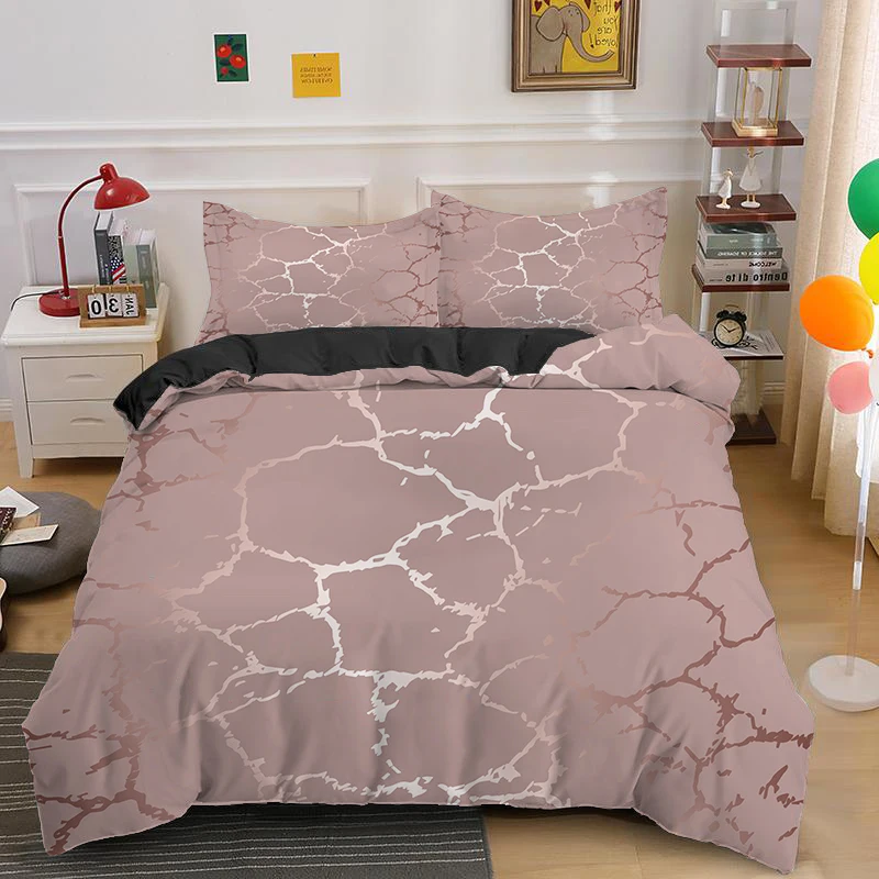 

Geometric Bedding Sets 3D Marbling Duvet Quilt King Queen Full Double Single 2/3pc Cover Set Comforter Bed Cover Pillowcase
