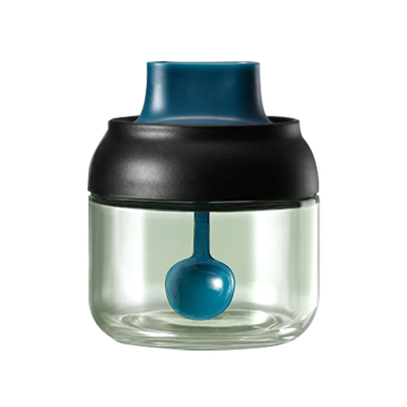 

Kitchen glass spice jars with lid salt and pepper shakers set seasoning organizer herbs soy sauce oil bottle With label paper