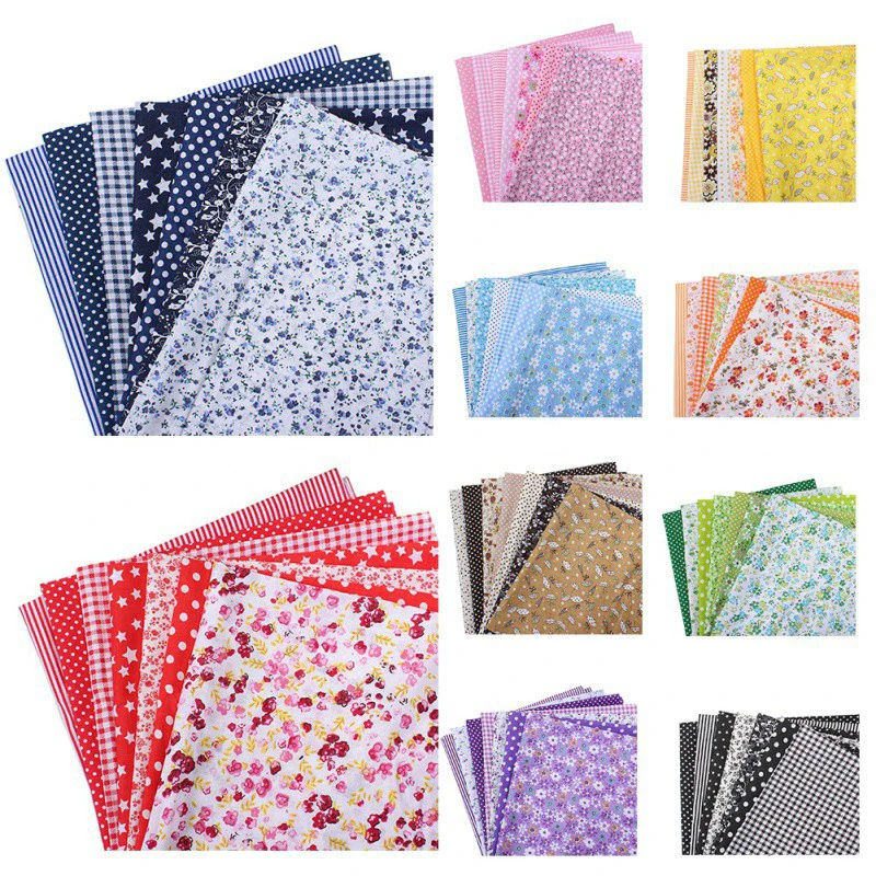 7 шт DIY ассорти шаблон цветочный принт Лоскутная хлопковая ткань для рукоделия