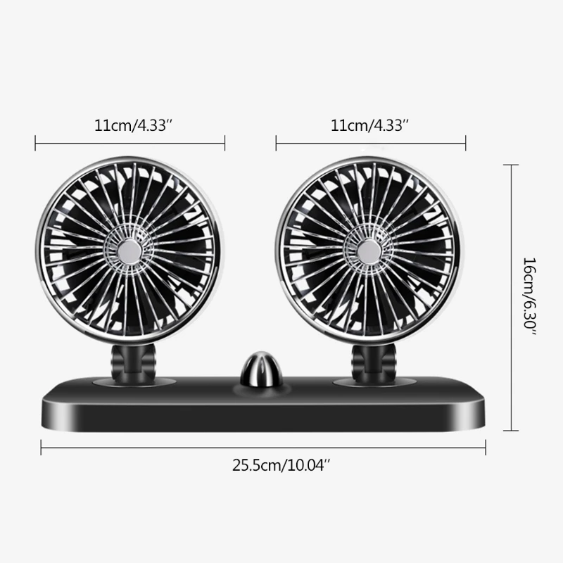 

2 Speed Double Head Fan with Super Rubber Pad for t.u.k.Vehicle Boat RV