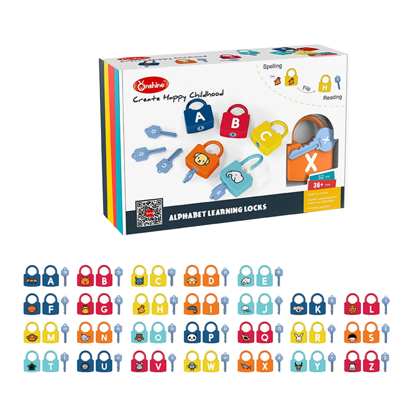 52 шт. Детские клавиш и набор замков моторики детей Монтессори обучения разблокировать матч игрушка