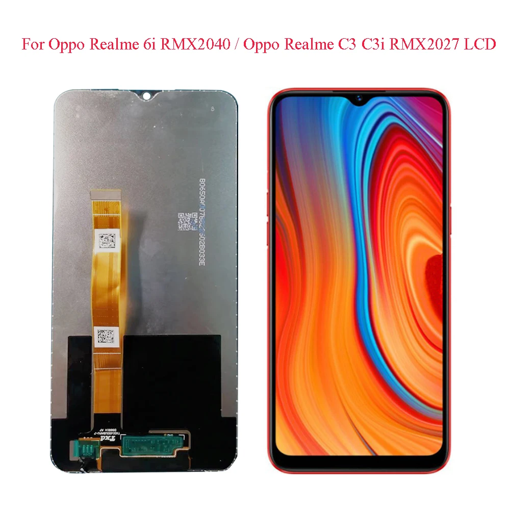 100 tested for oppo realme c3 rmx2027 lcd display touch screen digitizer assembly oppo realme c3 lcd for phone 6 5 realme c3 free global shipping