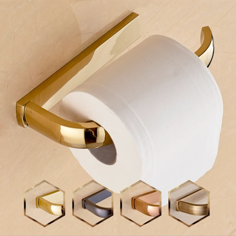 Держатель для туалетной бумаги Твердый латунный рулон ванной аксессуар