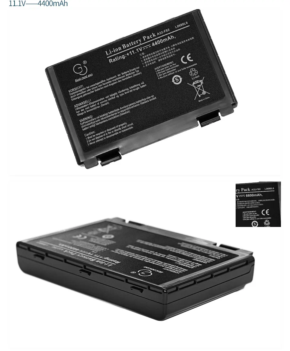 6600 мАч аккумулятор для ноутбука ASUS A32 F82 A32-F52 A32-F82 K40 K40in K50 K50in k50ij K50ab K42j K51 K60 K61 K70 P81 X5A X5E X70 X8A