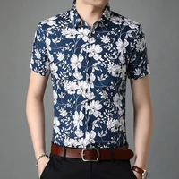 slim cotton summer top new quality 100 brand fit hawaiian mens floral shirt short sleeve flower casual fashion clothes men