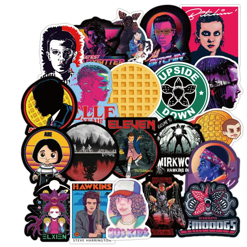 

100pcs Stranger Things Stickers Anime Pegatina for Children on The Laptop Fridge Phone Skateboard Suitcase Funny Cool Sticker