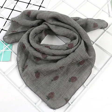 Strawberry grey 45*45 см, детский хлопковый шарф для маленьких мальчиков и девочек, милый детский шейный платок, детский маленький квадратный шарф, мягкий нагрудник - Цвет: Strawberry grey