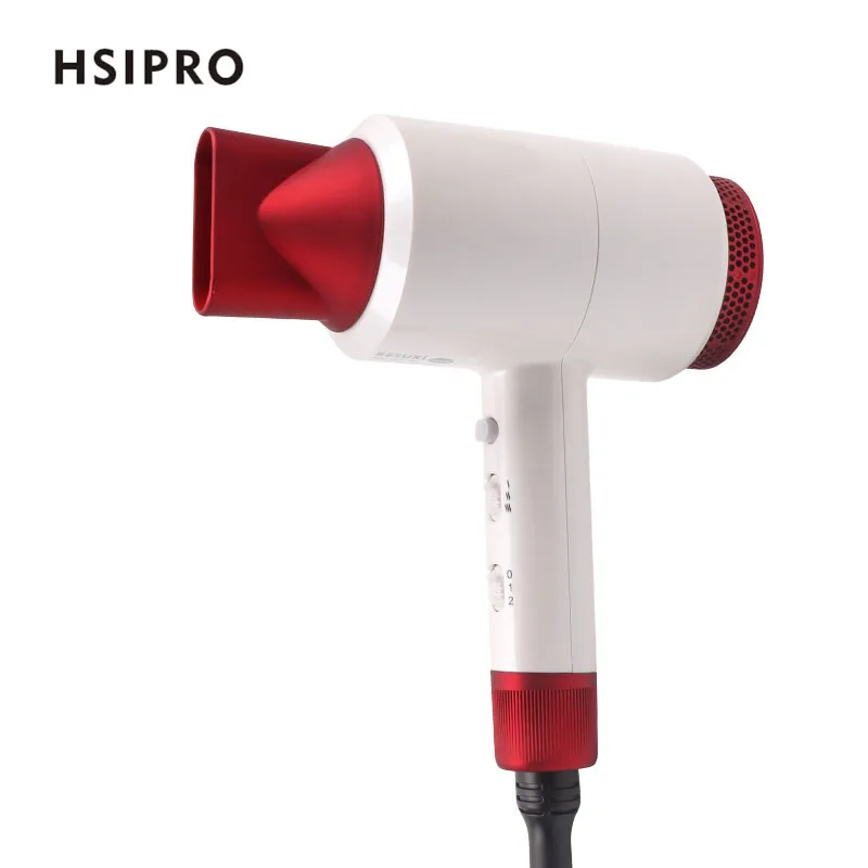 HSIPRO 1800W Электрический фен для волос формы молотка с отрицательными ионами, горячий/холодный сильный воздушный поток с насадкой для сбора волос