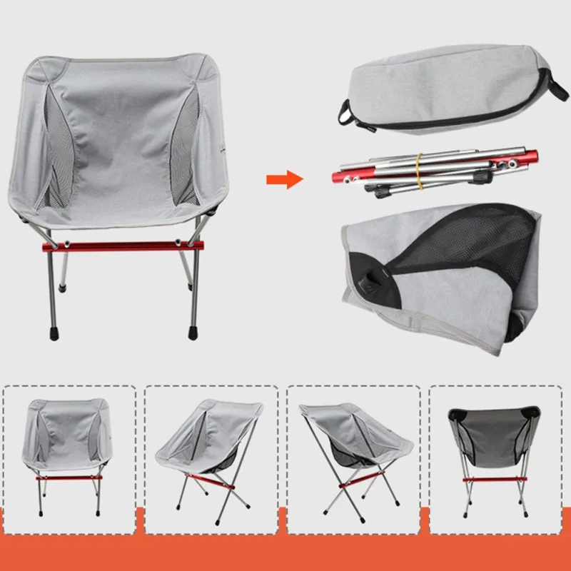 

Portable Folding Moon Chair Camping Outdoor Chairs Beach Fishing Chair Ultralight Garden Hiking Picnic Seat