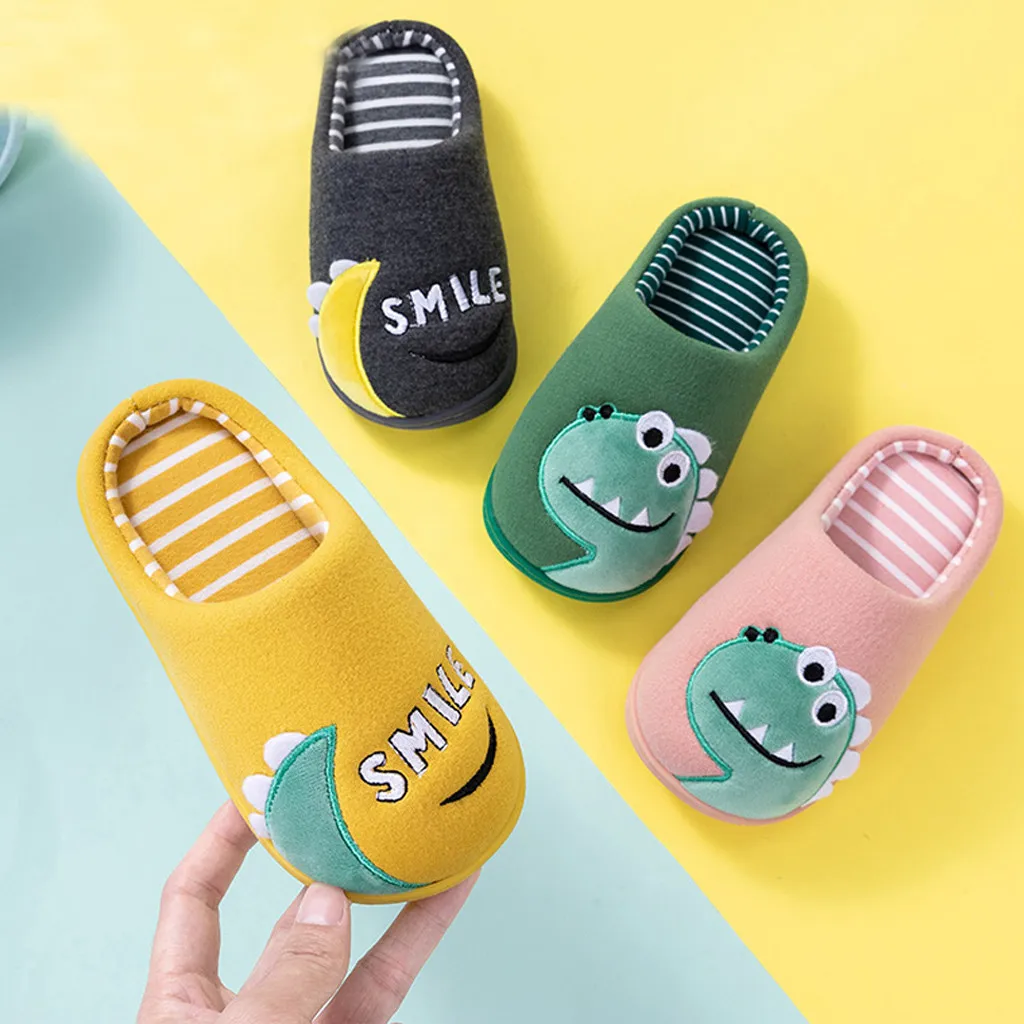 Зимние тапочки для малышей обувь маленьких мальчиков и девочек теплая Домашняя с