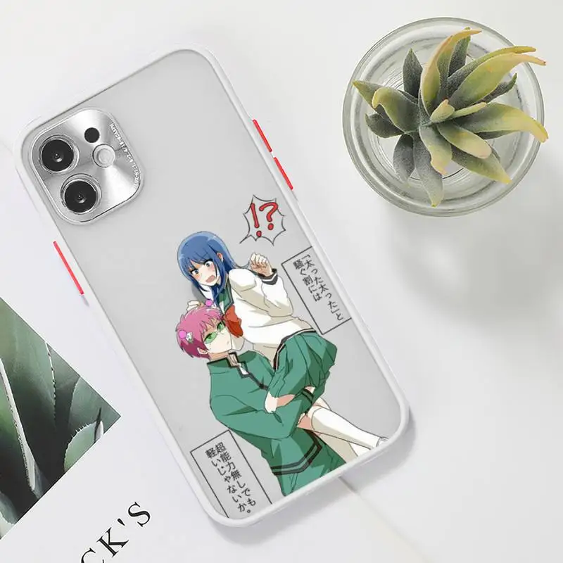 

Saiki Kusuo no Psi Nan Phone Case For iPhone 12 11 Mini Pro XR XS Max 7 8 Plus X Matte transparent White Back Cover