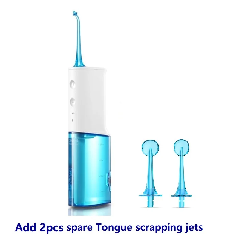 SOOCAS W3 переносная зубная Вода Flosser Электрический для Xiaomi Mijia ирригатор для полости рта перезаряжаемый водонепроницаемый очиститель для Зубочисток - Цвет: add 2 scrap jets