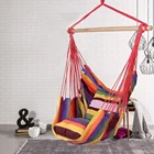 Портативное кресло-гамак, подвесное кресло-качели с 2 подушками для сада, улицы и помещений, модные качели