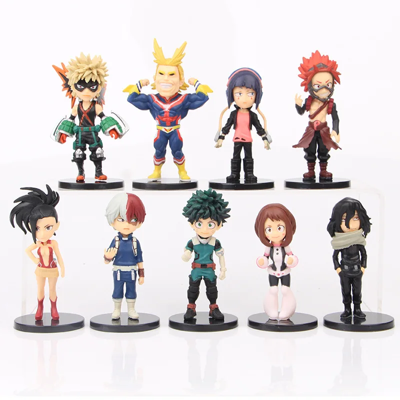 

9 Models My Hero Academia Characters Figure Children's Q Version Anime Doll Model Ornaments Decorate Gifts