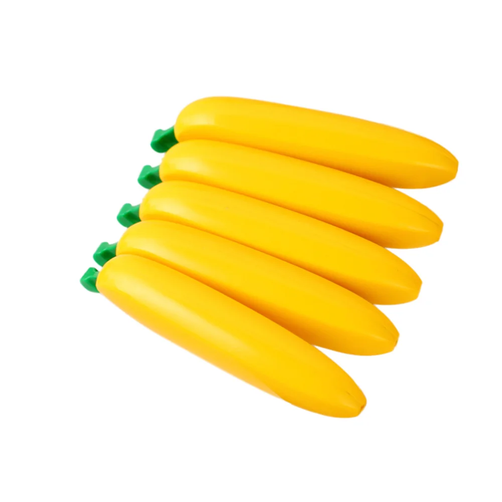 

5pcs Banana Shape Ball-point Pen Cartoon Creative Ballpoint Pens Stationery for Home School Office (Yellow)