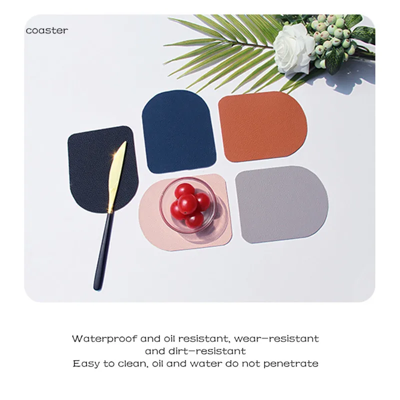 

1PCS placemat placemat placemat placemat PU leather waterproof thermal insulation non-slip placemat soft washable coaster