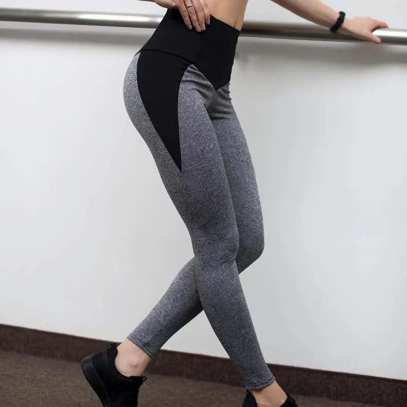 Fitness Leggings Hit The Color Moisture Wicking Sport High Waist Pants CalçA Leggin Feminino O5A022 | Женская одежда