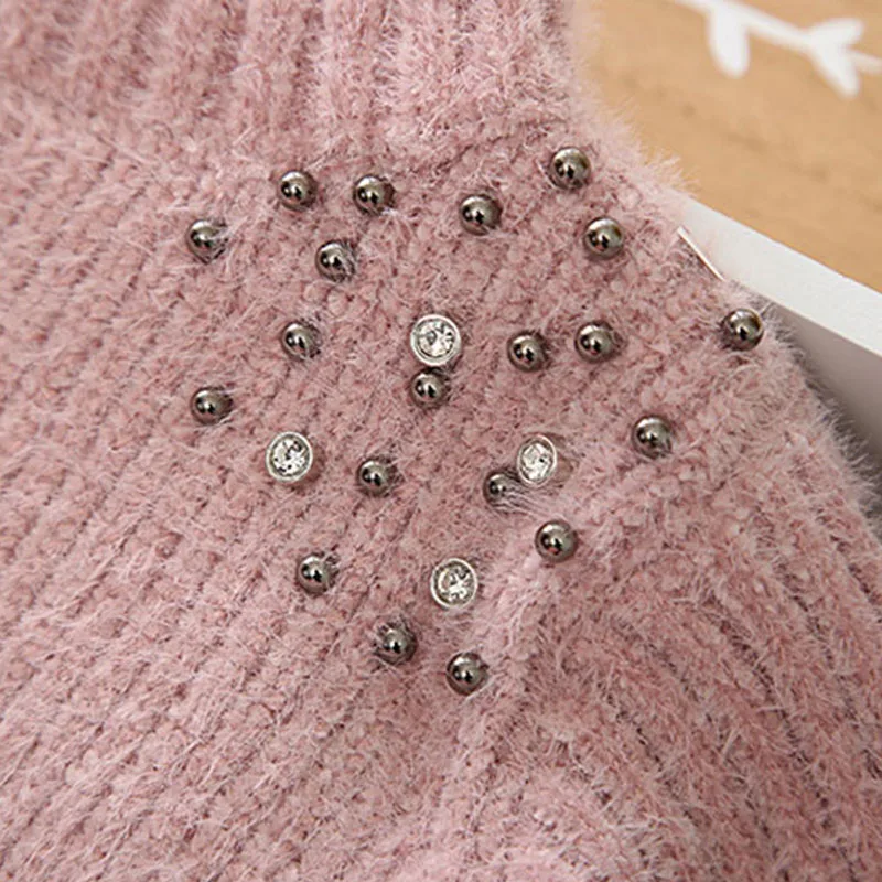 Новинка осенне-зимнее платье для девочек Одежда маленьких свитер вязаная одежда