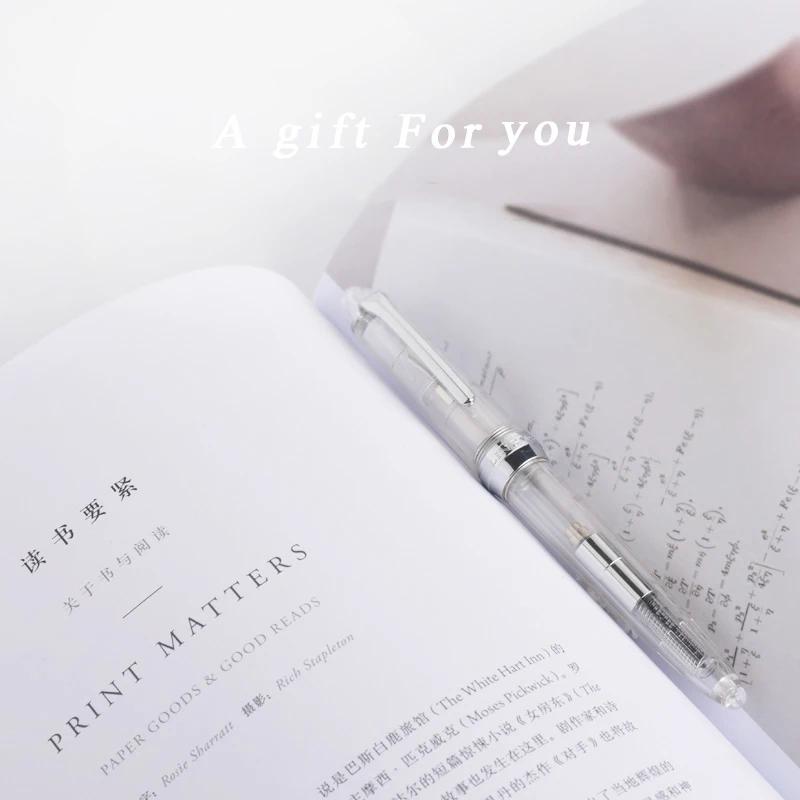 Демонстрационная перьевая ручка EF F изогнутое перо с коробкой прозрачная для