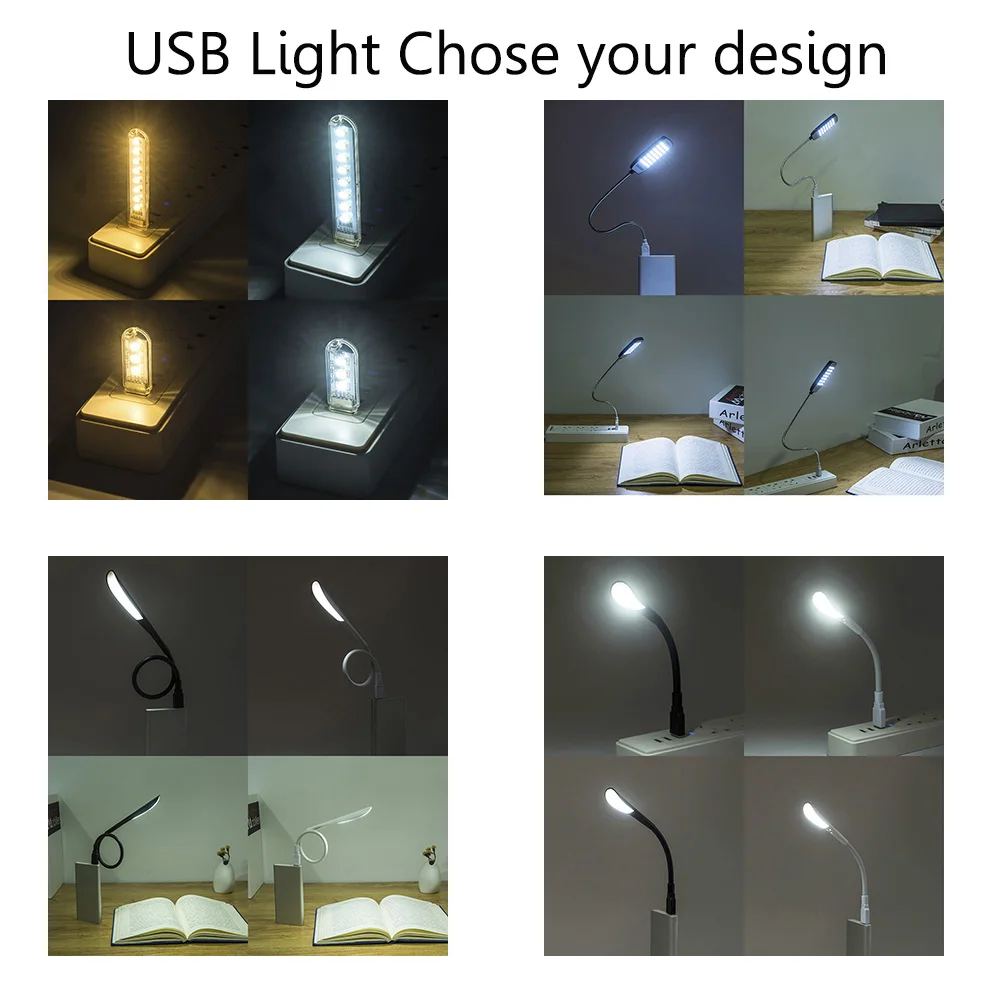 ZMJUJA USB светодиодный светильник настольная лампа портативный ночник s для Power Bank PC