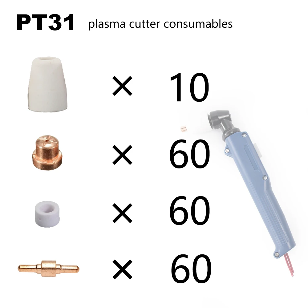 

190 шт. PT31 плазменный резак расходные материалы стандартные наконечники электроды сопло керамические кольца 40A/50A подходит для CUT50/60